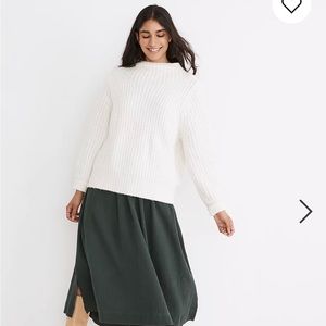 Madewell Loretto Mockneck Pullover Sweater in Antique Cream
